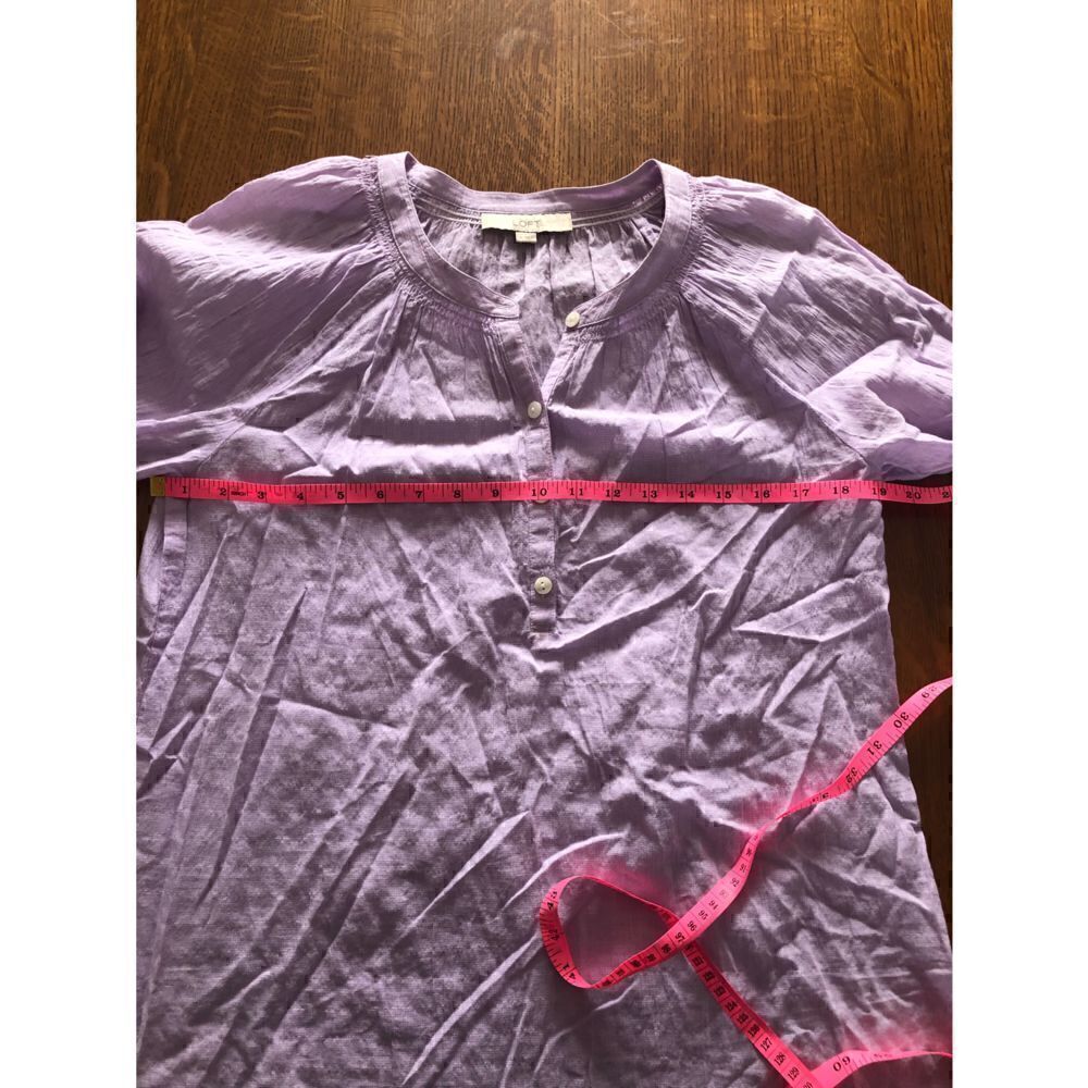 LOFT Lilac Henley Style Pullover Size Small - Picture 4 of 8